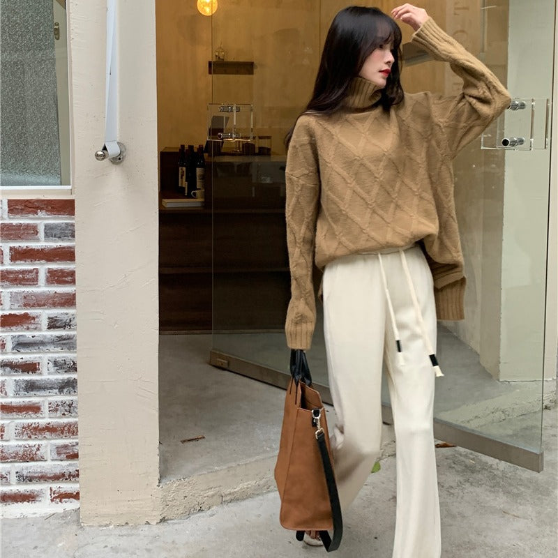 High Waist Loose Wide Leg Trousers Floor Length Trousers