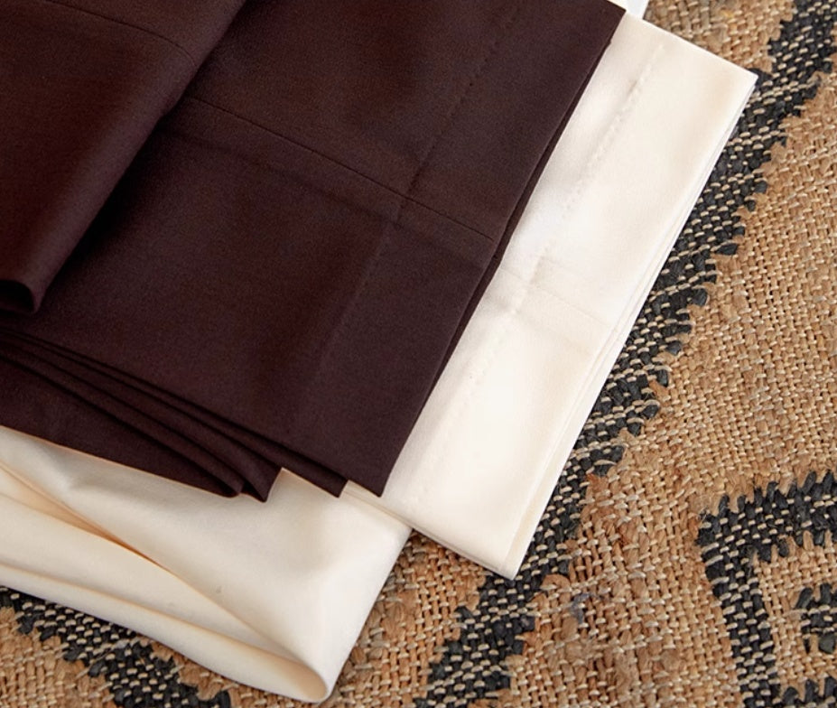 High Waist Baggy Straight Trousers Gentry Non-ironing Trousers