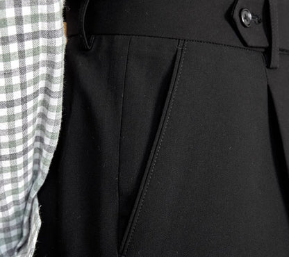 High Waist Baggy Straight Trousers Gentry Non-ironing Trousers