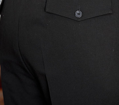 High Waist Baggy Straight Trousers Gentry Non-ironing Trousers