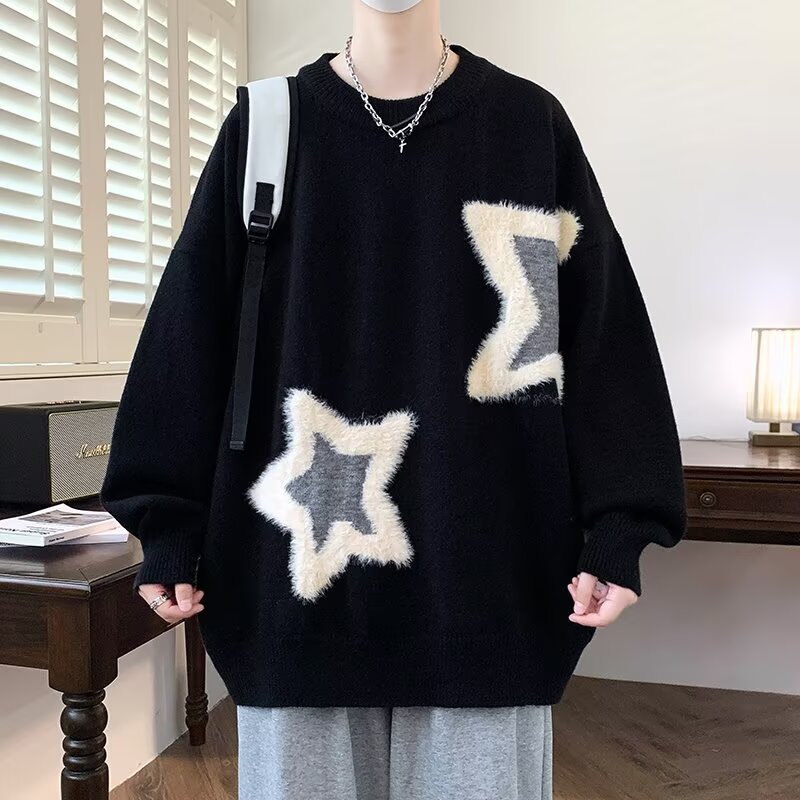 Mens And Womens Cozy Loose-fitting Knit Base Layers For Couples